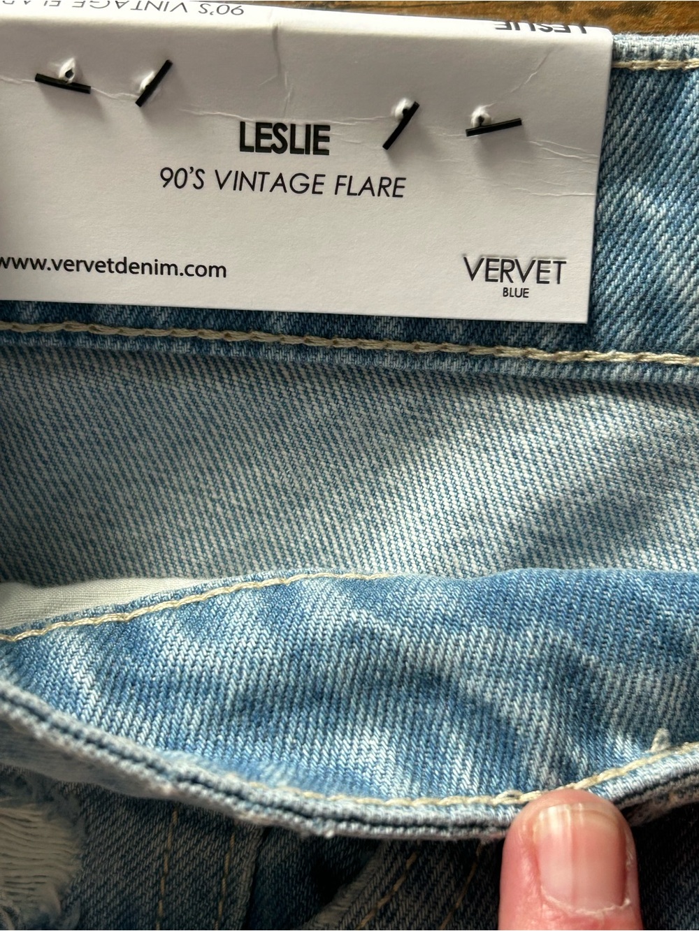 Vervet Blue Leslie Women’s 27 Distressed 90’s Vintage Flair NWT - Picture 5 of 7